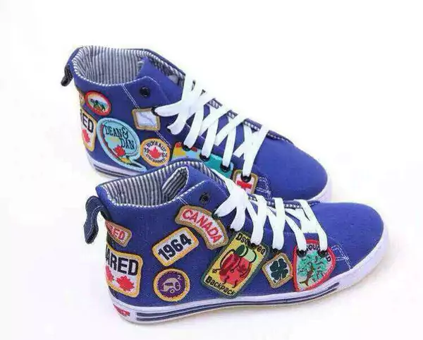 chaussures montante style dsquared2 pas chere chaussures high top bleu